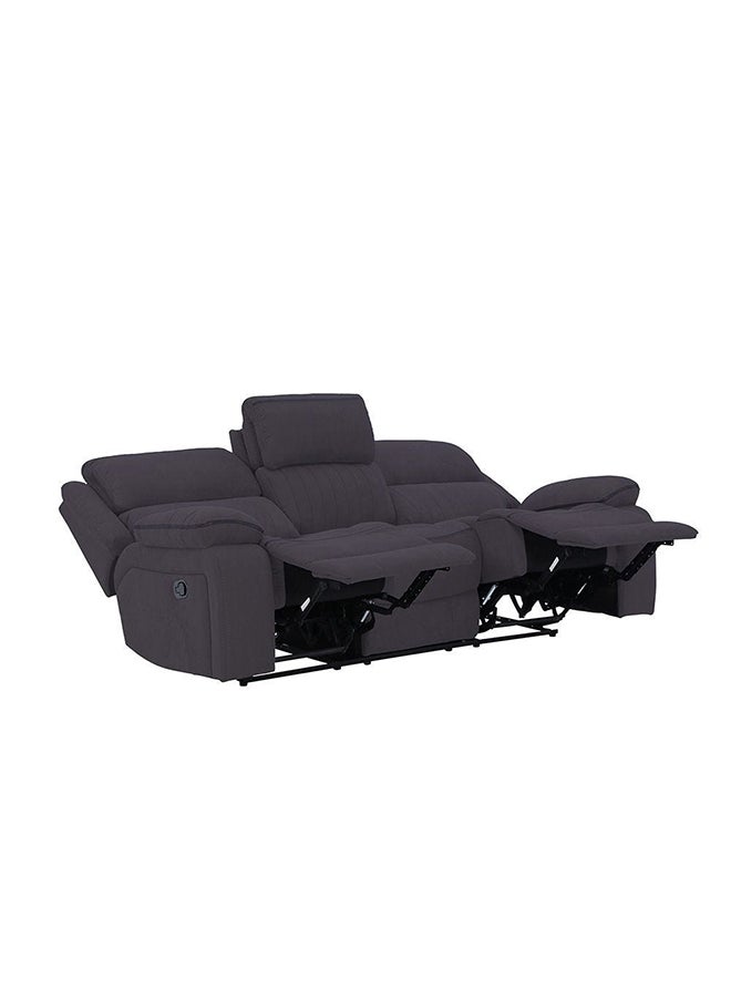 DANUBE HOME Illumi 3 Seater Motion Recliner Chair Modern Design Three Seat Relaxing Sofa Comfortable Living Room Furniture L218xW100xH101Cm Grey  - Image 3