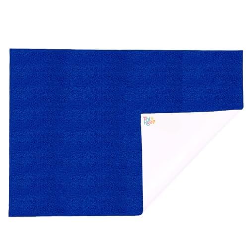 TinyHugs Waterproof Quick Dry Baby Bed Protector Sheet | Cotton Feel Anti-Pilling Fleece | Extra Absorbent, Breathable & Soft | Large Size (140cm x 100cm), Pack of 1, Royal Blue - Image 3