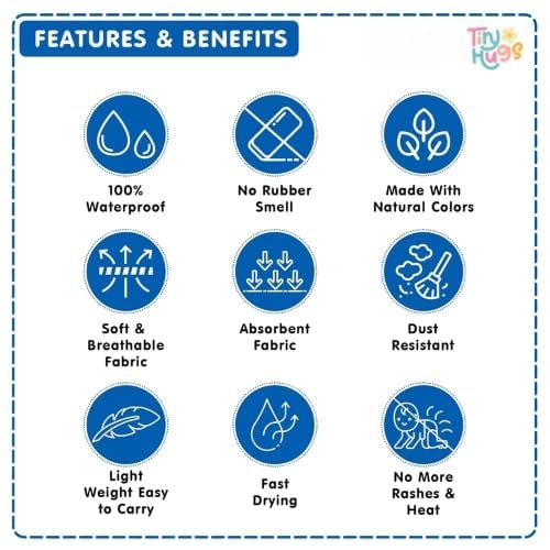 TinyHugs Waterproof Quick Dry Baby Bed Protector Sheet | Cotton Feel Anti-Pilling Fleece | Extra Absorbent, Breathable & Soft | Large Size (140cm x 100cm), Pack of 1, Royal Blue - Image 4