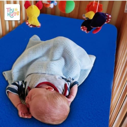 TinyHugs Waterproof Quick Dry Baby Bed Protector Sheet | Cotton Feel Anti-Pilling Fleece | Extra Absorbent, Breathable & Soft | Large Size (140cm x 100cm), Pack of 1, Royal Blue - Image 5