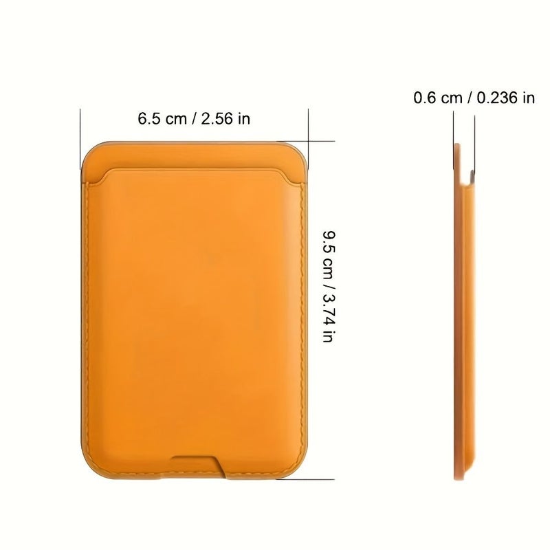 Yellow Magnetic Wallet Holder for iPhone 15 Pro Max 15 Pro 15 Plus Holds 3 Cards - Image 2