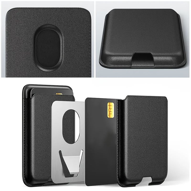 Yellow Magnetic Wallet Holder for iPhone 15 Pro Max 15 Pro 15 Plus Holds 3 Cards - Image 3
