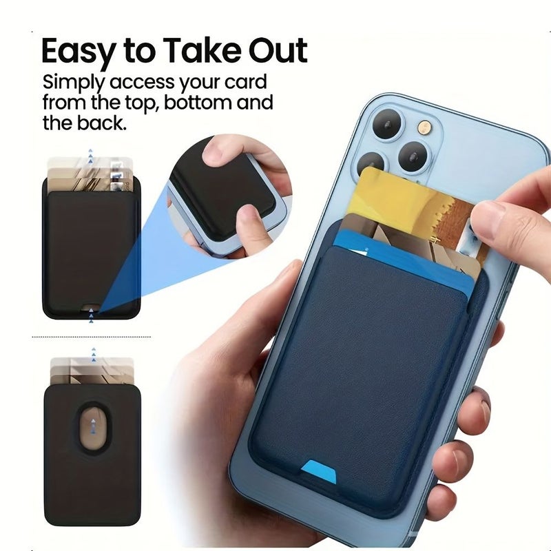 Yellow Magnetic Wallet Holder for iPhone 15 Pro Max 15 Pro 15 Plus Holds 3 Cards - Image 5