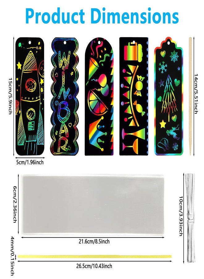 PEASUG Scratch Art, 40 Sets 5 Styles Scratch Art for Kids, Rainbow Scratch Paper Art Sets, Magic Black Scratch Off Paper Eid Bookmarks Gifts for Kids, DIY Art Craft Paper Party Favors Easter Crafts - Image 2