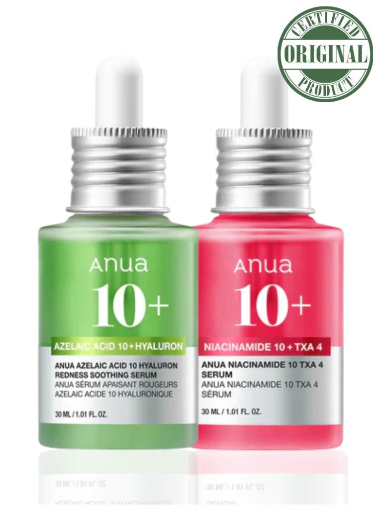 Anua Niacinamide 10% + TXA 4% Dark Spot Serum & Azelaic Acid 10% Soothing Serum 60ml - Image 1