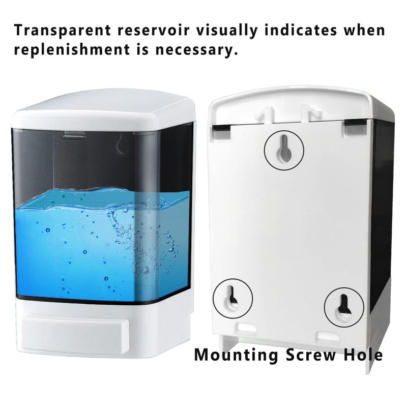 IEALODS Manual Soap Dispenser 33.8oz / 1000ml Kitchen Bathroom Wall Mounted Commercial Soap Dispenser for Liquid Containers Shampoo Gel Chamber Hotel Restaurant - Image 2