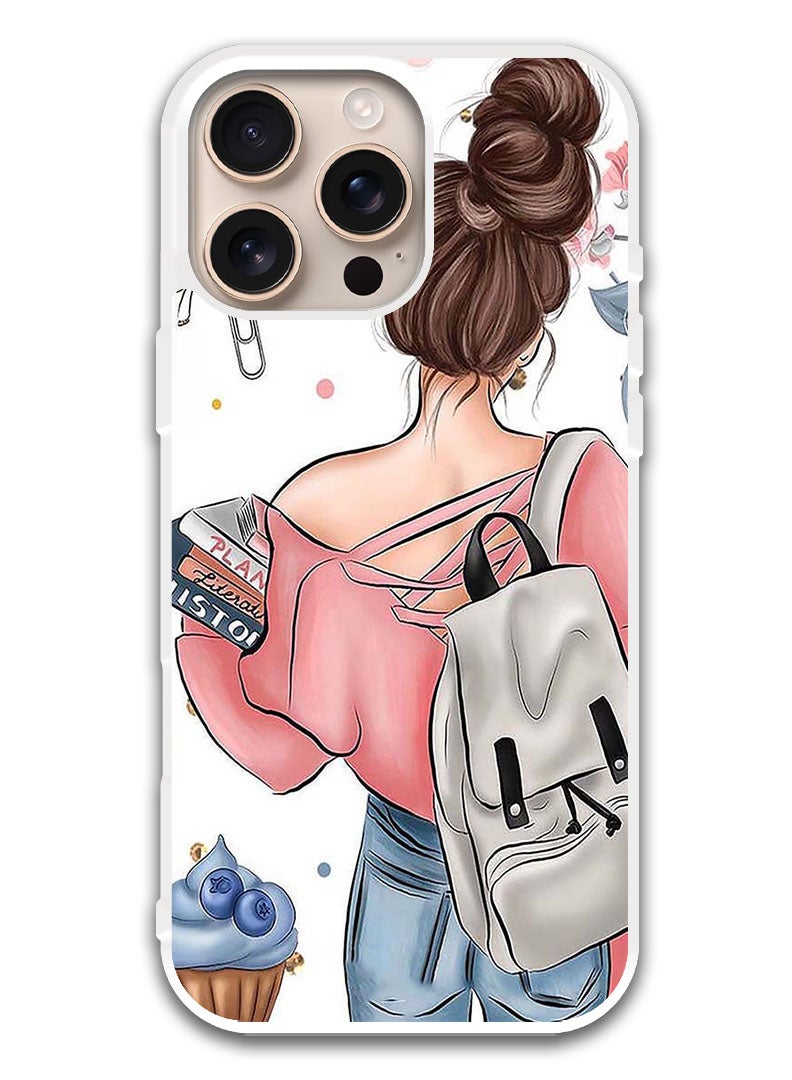 Theodor Protective Case Cover For APPLE IPHONE 16 Pro Max School Girl (White Bumper) - Image 1