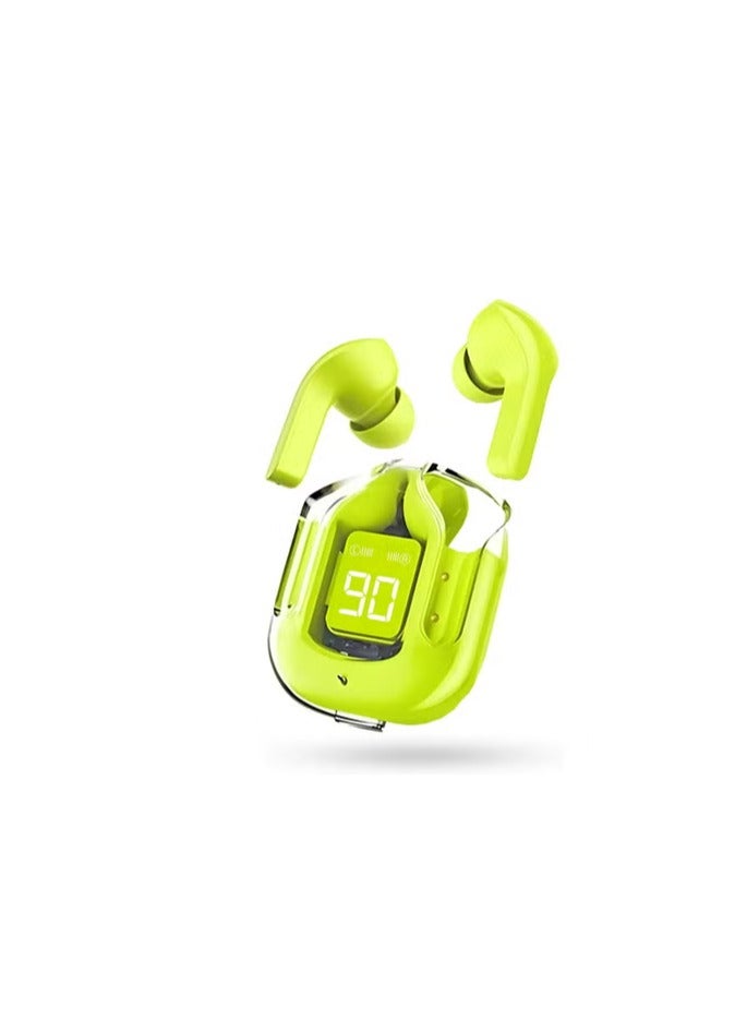 Wireless Earbuds Bluetooth Noise Isolating Earbuds Compatible with iPhone and Android - Digital Display Charging Case (Green) - Image 1