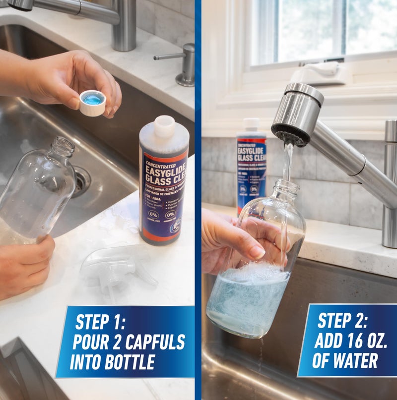 Unger Professional Streak-Free EasyGlide Glass Cleaner Concentrate, 12 oz, Ammonia-Free, Makes 8 Gallons of Solution, Safe for Tinted Windows, LOW-E, Windshields, and Mirrors - Image 3