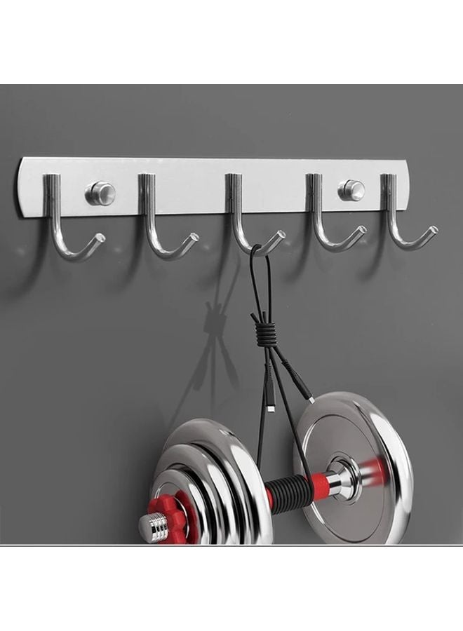 6 Hooks Stainless Steel Wall Mounted Organizer Heavy Duty Kitchen Bathroom Storage - Image 5