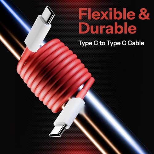 StuffHoods 65W Oneeplus Dash Warp Charge Cable, USB A to Type C Data Sync Fast Charging Cable Compatible with One Plus 3 /3T /5 /5T /6 /6T /7 /7T /7 pro, Nord 2/CE & for All Type C Devices - 1 Meter, Red - Image 5