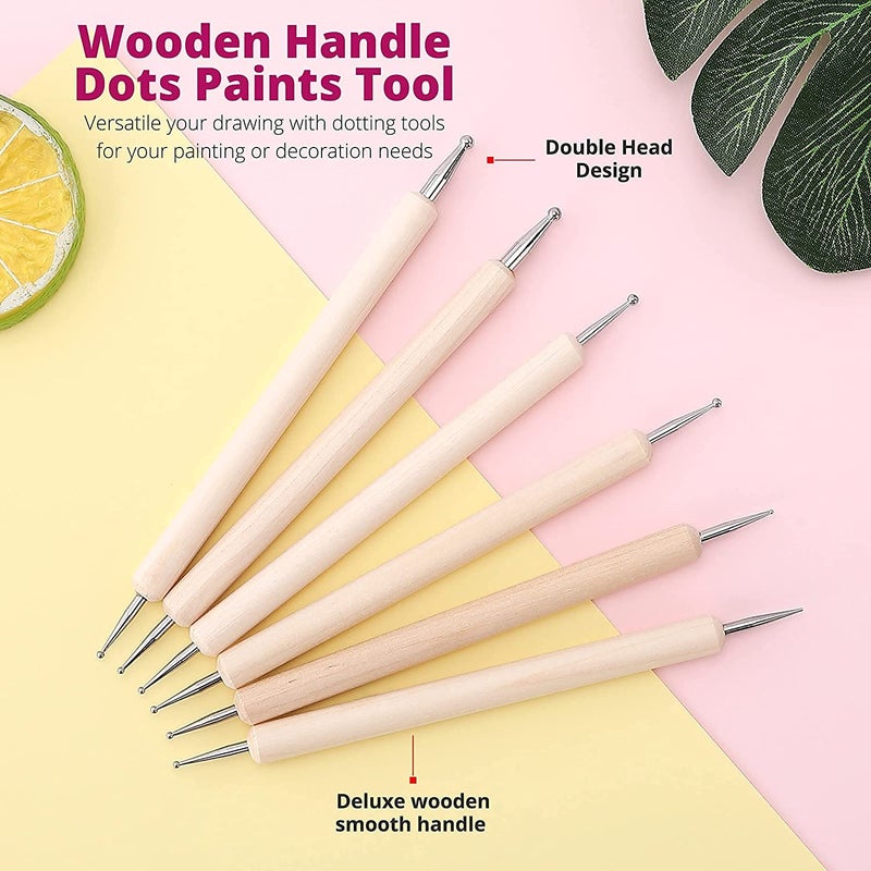 deziine DEZIINE 10 Pcs Ball Stylus Dotting Tools Clay Ceramics Pottery Carving Embossing Sculpting Set  - Image 4
