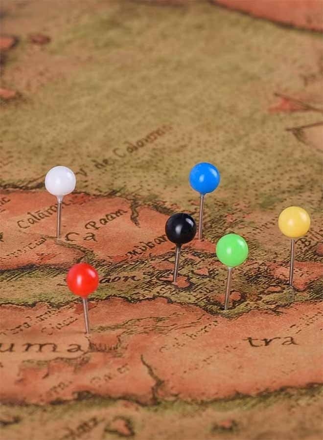 واي جيه 500 دبوس خريطة، رأس بلاستيكي 1/8 بوصة مع نقطة فولاذية لدبابيس الدفع للوحة الإعلانات والخرائط، دبابيس إكسبو - Image 4