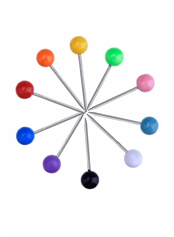 واي جيه 500 دبوس خريطة، رأس بلاستيكي 1/8 بوصة مع نقطة فولاذية لدبابيس الدفع للوحة الإعلانات والخرائط، دبابيس إكسبو - Image 3