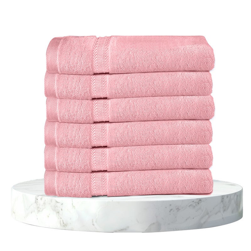 REST Bath Sheet   Set of 6 Dust Pink Cotton Bath Sheet  100x150cm , 39x59 inch Absorbent Cotton Hotel Quality Quick-Dry Durable Comfortable Stylish Thick Bath Sheet Set Machine Washable - Image 1