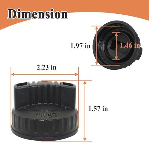 Ebrmeiwo 47922 Drain Cap for Wet/Dry Vacuum Cleaner, Vacuum Replacement Part, Dust Collector Accessory, 1.97'' ID - Image 2