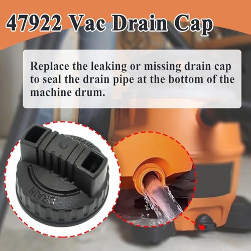 Ebrmeiwo 47922 Drain Cap for Wet/Dry Vacuum Cleaner, Vacuum Replacement Part, Dust Collector Accessory, 1.97'' ID - Image 3