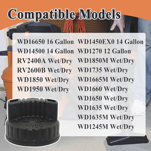 Ebrmeiwo 47922 Drain Cap for Wet/Dry Vacuum Cleaner, Vacuum Replacement Part, Dust Collector Accessory, 1.97'' ID - Image 5