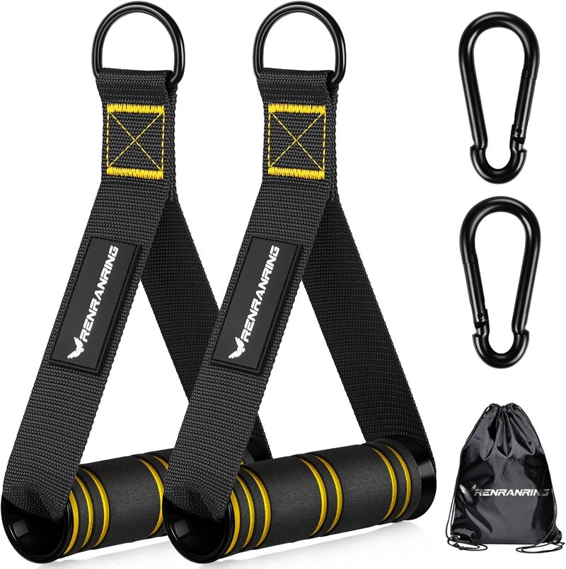 RENRANRING Gym Exercise Handles, Replacement Handle Attachments for Cable Machine Pulleys, Resistance Band and Strength Trainer, Pull Down Workout Accessories, Home Gym Add On Equipment - Image 1