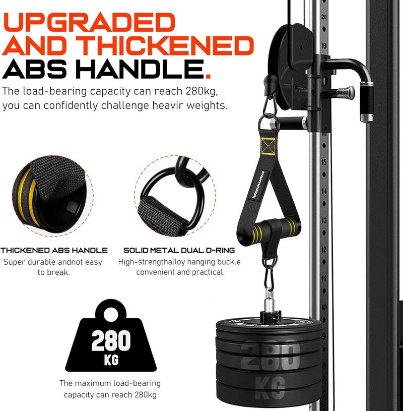 RENRANRING Gym Exercise Handles, Replacement Handle Attachments for Cable Machine Pulleys, Resistance Band and Strength Trainer, Pull Down Workout Accessories, Home Gym Add On Equipment - Image 3