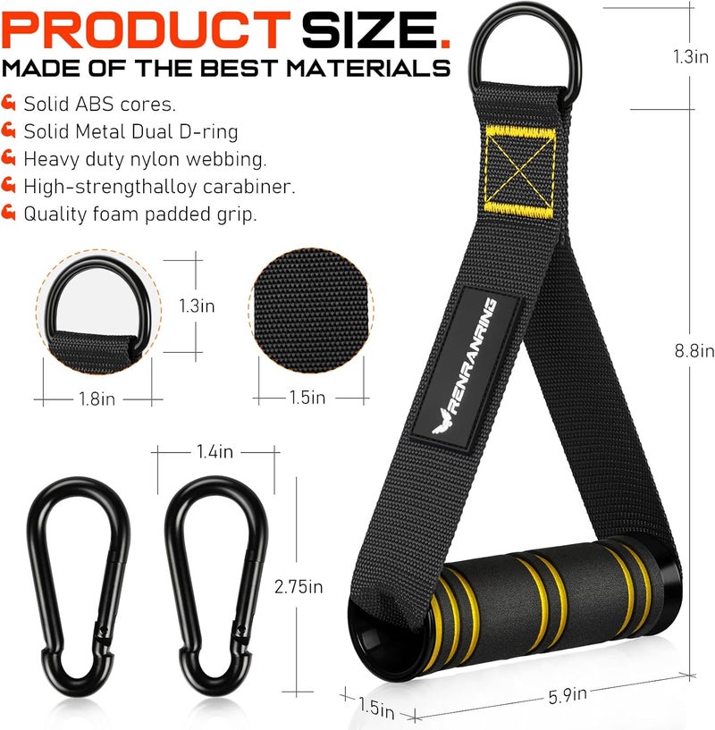 RENRANRING Gym Exercise Handles, Replacement Handle Attachments for Cable Machine Pulleys, Resistance Band and Strength Trainer, Pull Down Workout Accessories, Home Gym Add On Equipment - Image 2