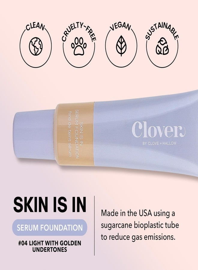 Clover Skin Is In Serum Foundation | Hydrating Face Serum, Lightweight Foundation, Cruelty-Free & Vegan | With Squalane And Sunflower Seed Wax | 30 ml - Shade 04 (Light) - Image 2