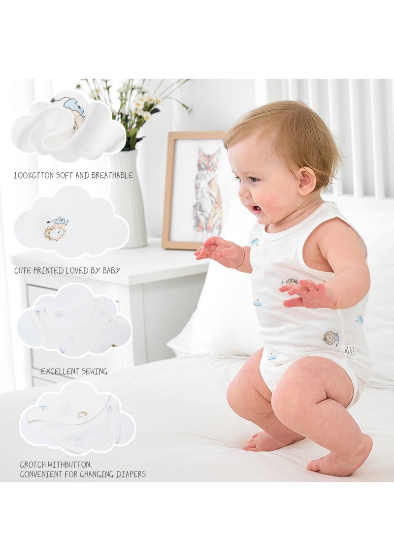 Miracle Baby 3PCS Set 100% Cotton Baby Sleeveless Bodysuits Soft And Breathable Baby Clothing - Image 3