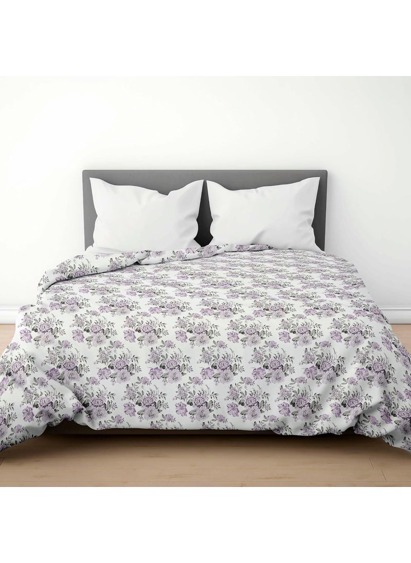 LINENWALAS Linenwalas Printed 1 Duvet Cover with 1 Pillowcover in Single Size, Boho Mink Floral, AC Blanket Cover, Duvet Cover with Zipper Closure (Boho Mink Floral 60x90 inch) 