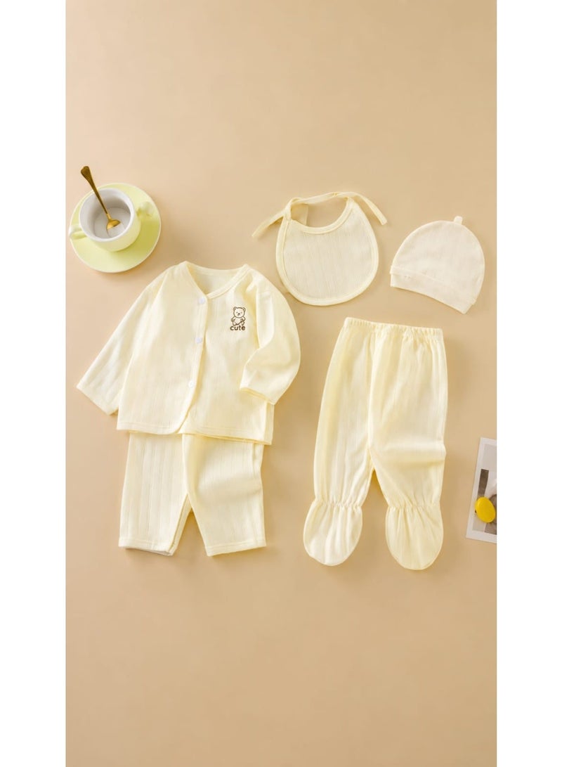 5-Piece Newborn Baby Clothing Set – 100% Cotton Essentials for Boys & Girls (0–3 Months) by Anami