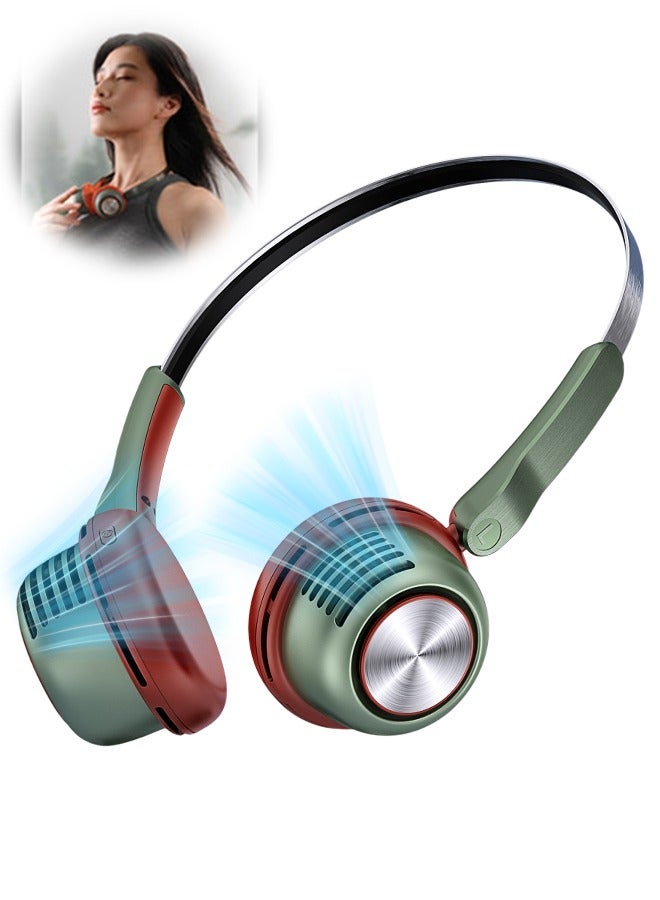 إسكدنيا مروحة محمولة للرقبة قابلة لإعادة الشحن، تدور بحرية 360 درجة، مروحة تبريد عالية الطاقة، منتجات صيفية خارجية، ضوء قابل للتعديل بخمس سرعات، مريحة للتخييم في الهواء الطلق والسفر وركوب الدراجات والمشي - Image 1