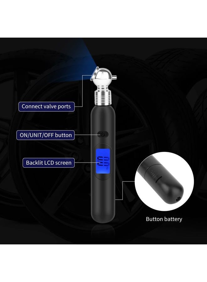 RVZONE Mini Digital Tire Pressure Gauge 3-99PSI 4 Settings Tire Gauge for Tire Pressure with Backlit LCD for for RV Car Truck Bicycle, Easy and Accurate Reading(Black) - Image 4