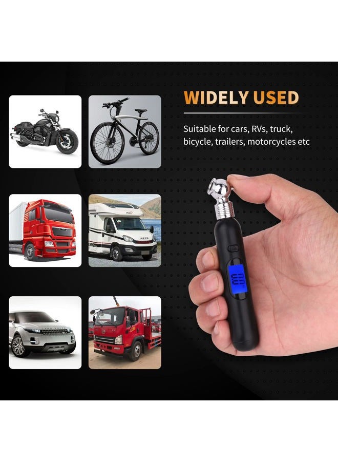RVZONE Mini Digital Tire Pressure Gauge 3-99PSI 4 Settings Tire Gauge for Tire Pressure with Backlit LCD for for RV Car Truck Bicycle, Easy and Accurate Reading(Black) - Image 5
