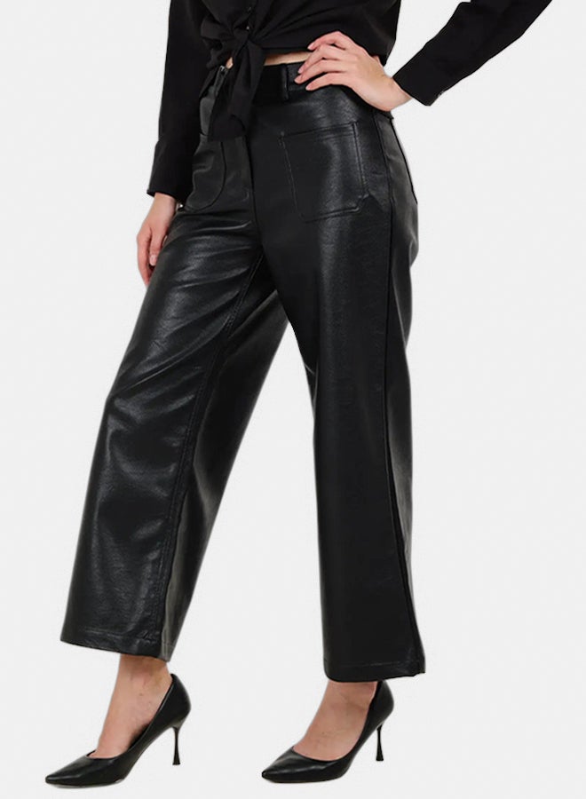Carina Flare Leg Faux Leather Pants - Image 3