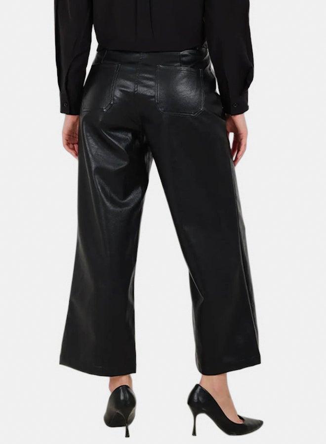 Carina Flare Leg Faux Leather Pants - Image 4