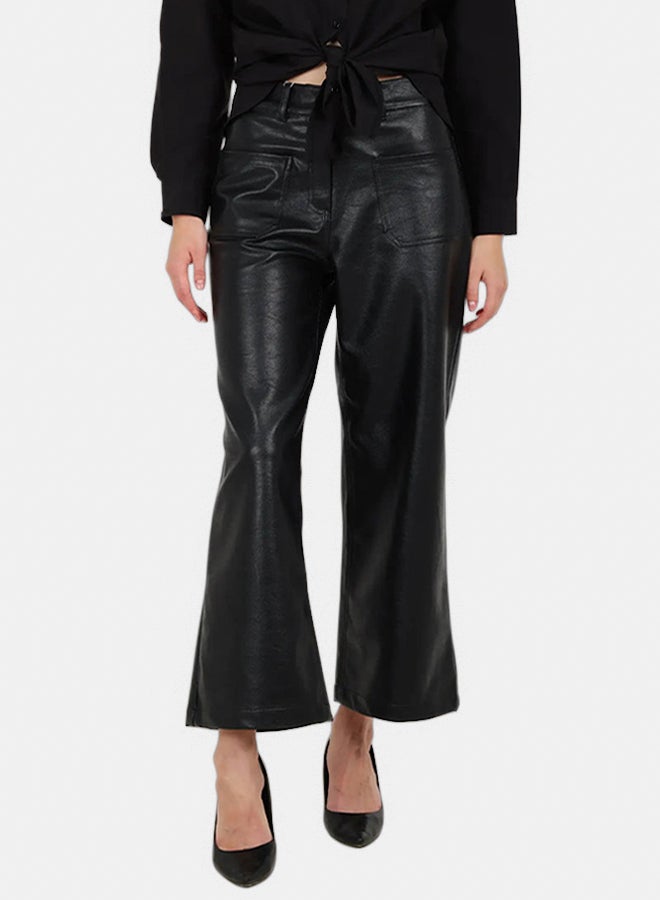 Carina Flare Leg Faux Leather Pants - Image 1