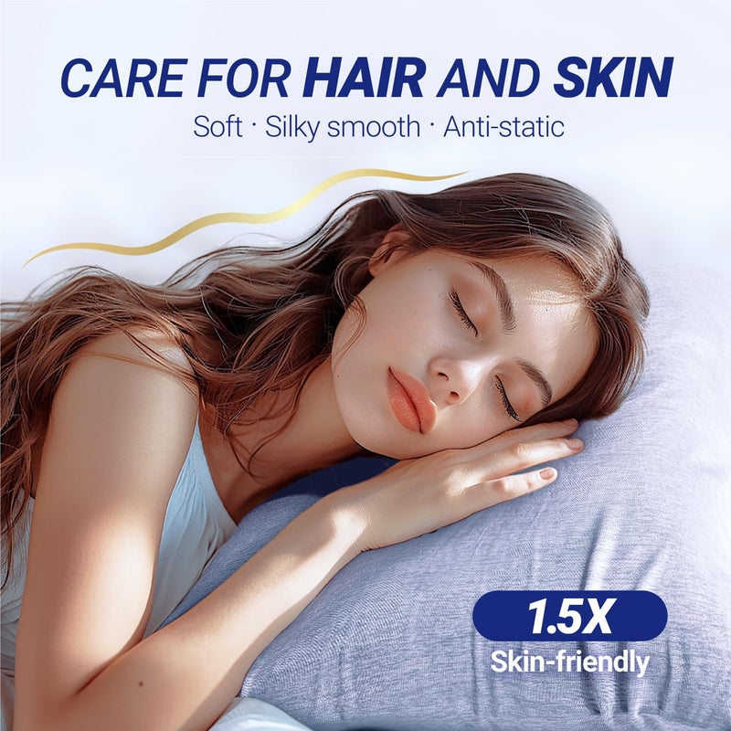 Fittia Cooling Pillow Cases for Hot Sleepers, 2 Pack Standard Size, Breathable Cooling Pillow Covers with Hidden Zipper, Both Sides Q-Max>0.45, Ideal for Night Sweats, Blue - Image 4
