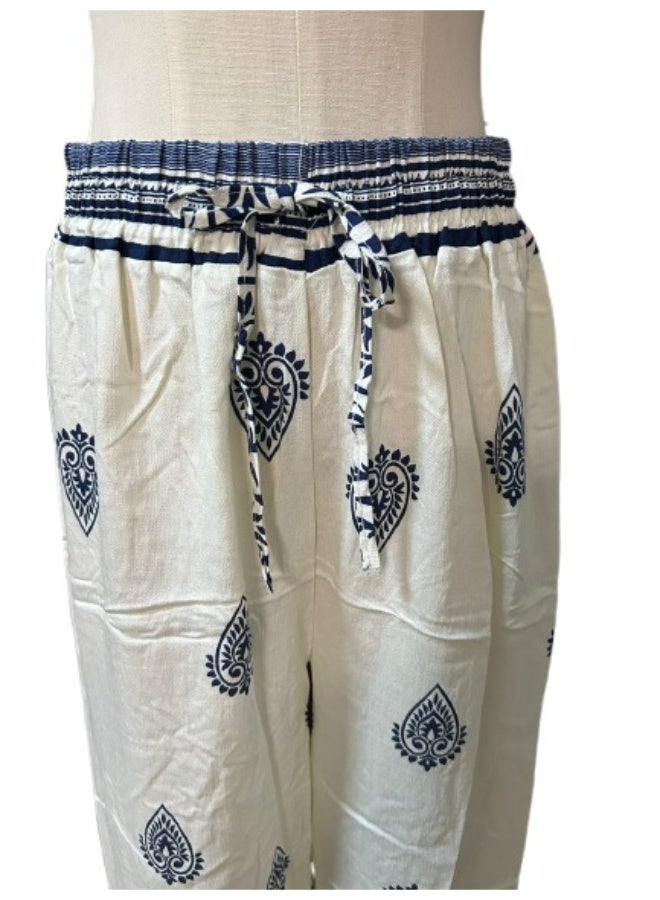 Printed Free Size Wide Leg Casual Pants for Women - Image 2