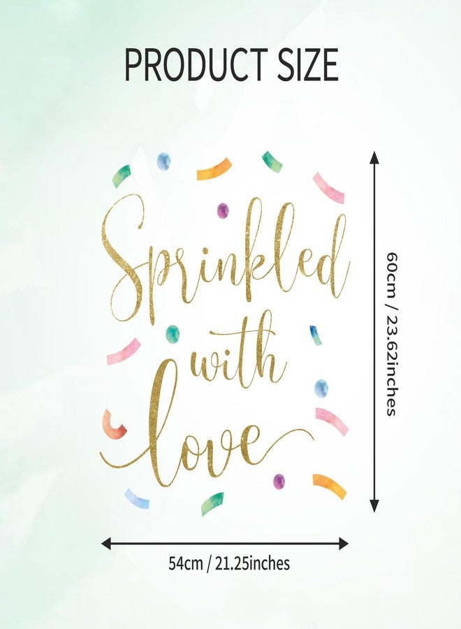 Dvehdbay Sprinkled With Love Baby Shower Decorations - Sprinkled With Love Sign Decal for Balloons Arch Backdrop, Donut Baby Sprinkle Decorations for Girl, Gold First Birthday Decorations, 1st Party Supplies - Image 2