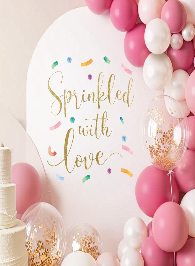 Dvehdbay Sprinkled With Love Baby Shower Decorations - Sprinkled With Love Sign Decal for Balloons Arch Backdrop, Donut Baby Sprinkle Decorations for Girl, Gold First Birthday Decorations, 1st Party Supplies - Image 3