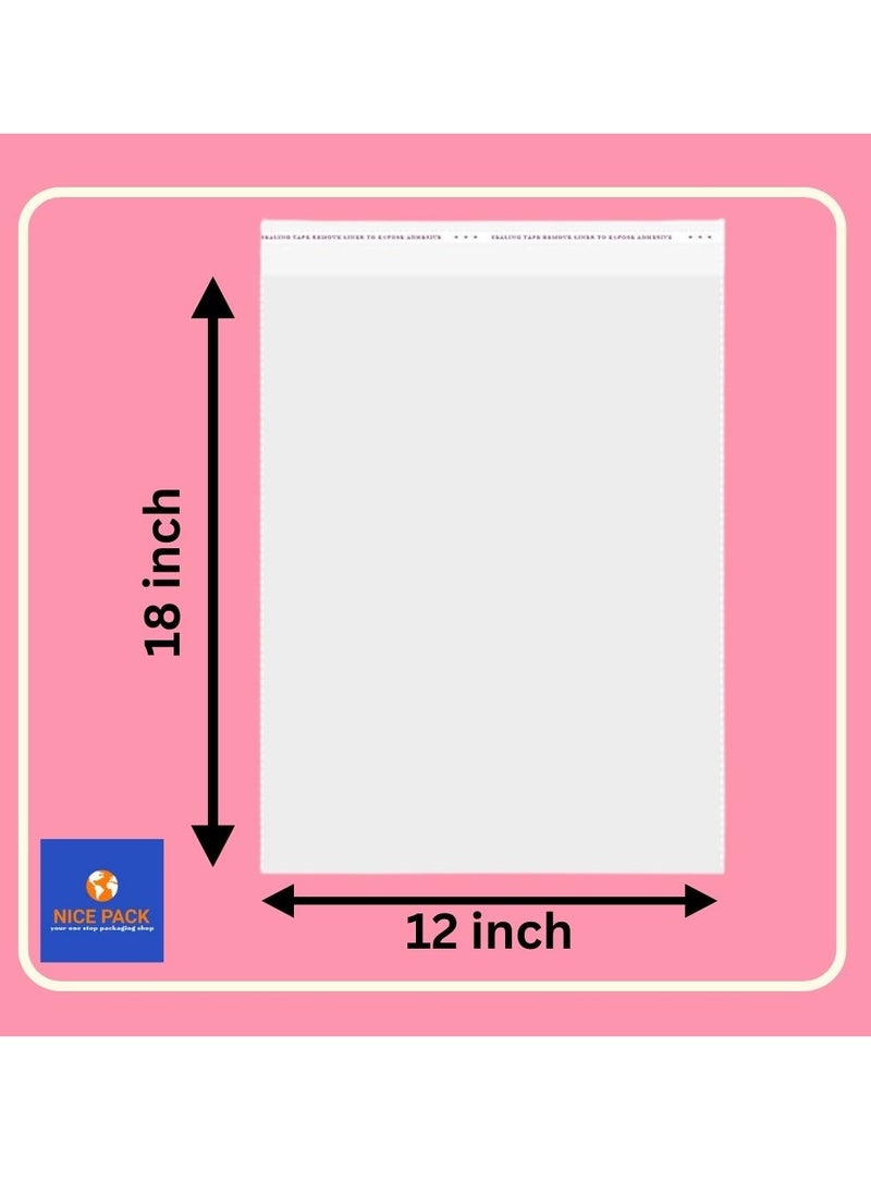 Nice Pack 12 X 18 inches 60 Count(approx) Resealable Plastic Cellophane Bags for Packaging, Storing and Travel  - Image 2
