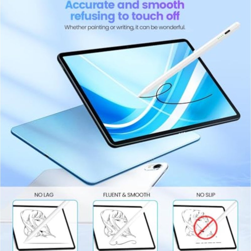 قلم شاشة عالمي لأجهزة iPad وAndroid، قلم شاشة لمس عالي الدقة للرسم والكتابة، رفض راحة اليد، شحن سريع USB-C، بديل قلم Apple، متوافق مع جميع الأجهزة اللوحية والهواتف الذكية - Image 3