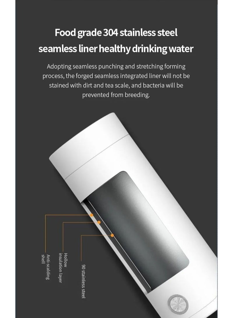 Portable Thermos Hot Water Cup Electric Kettle for Car Travel Camping Kettle Temperature Control Kitchen Thermal Cup Home Appliances400ml Pink - Image 5
