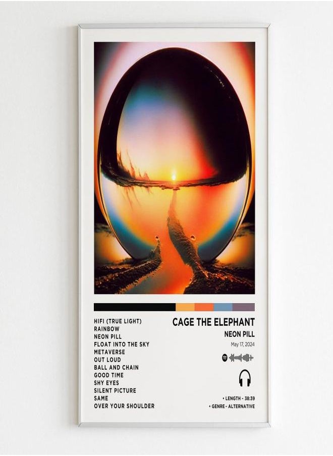 Generic - Cage The Elephant - Neon Pill Album Poster / Album Cover Poster / Music Gift / Music Wall Decor / Album Art - Image 1