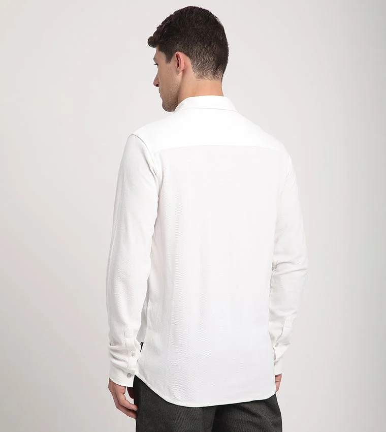 BEVERLY HILLS POLO CLUB  Textured Long Sleeves Shirt for Men | Best Price UAE