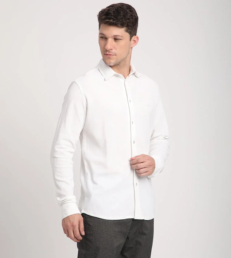 BEVERLY HILLS POLO CLUB  Textured Long Sleeves Shirt for Men | Best Price UAE
