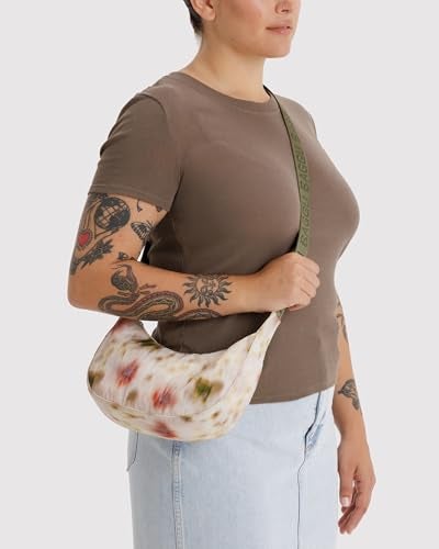 BAGGU Small Nylon Crescent Bag Abstract Floral - Image 3
