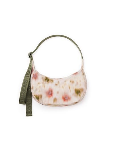 BAGGU Small Nylon Crescent Bag Abstract Floral - Image 1