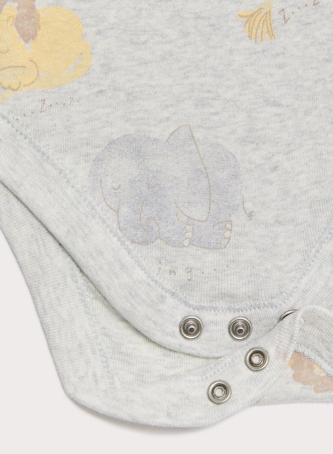 Marks & Spencer 3pk Pure Cotton Lion Bodysuits (0-3 Years) Grey Mix - Image 4