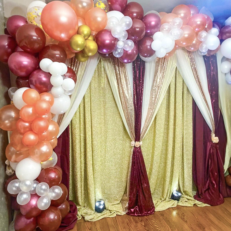 Togvu Balloons Burgundy Rose Gold, 60 Packs 12 Inches Wine Red Champagne Latex Balloon Rose Gold Confetti Balloons for Women Girls Birthday Wedding Bridal Shower Party Anniversary Decoration - Image 5