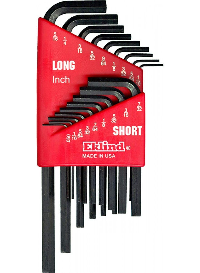 Eklind Tool EKLIND 10018 Hex-L Key allen wrench - 18pc set SAE Inch Sizes .050-5/16 Short & Long - Image 1